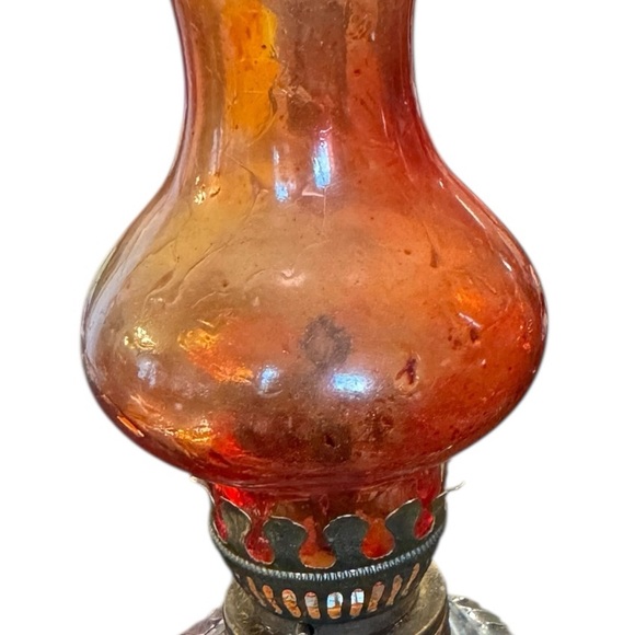 Vintage Glass Oil Lamps with Colorful Accents - Picture 6 of 7